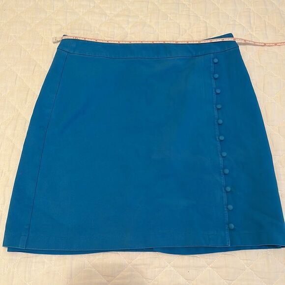 NWOT Loft Bright Blue Size Button Down Skirt Size 6 - Picture 5 of 13